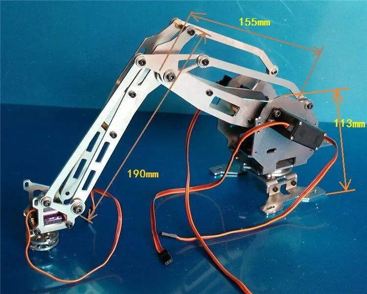 

4 DOF CNC aluminum robotic arm frame Palletizing robot model 4-asix robot arm 4 servos