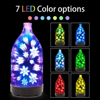 

100ml Mini Electric Aroma Air Diffuser 3D Glass Ultrasonic Air Humidifier Essential Oil Aromatherapy Cool Mist Maker for Home