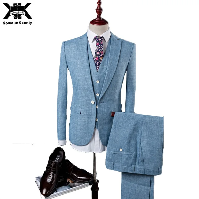 (Jacket + Pants + Vest) KowaunKeenly Hombres Ropa Trajes