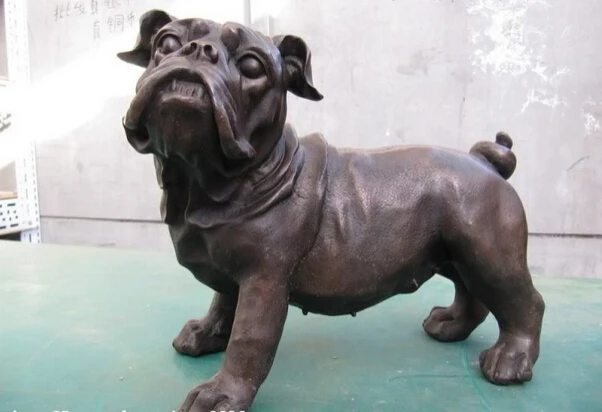

Collectible bronze lion statue S0924 Chinese classic pure Copper bronze Carved Pekinese Dog animal Statue B0403