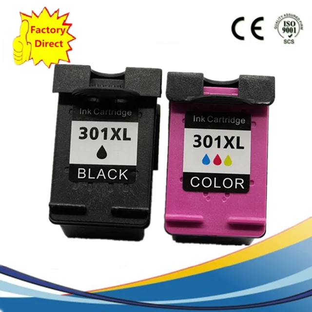 2 x Ink Cartridges Remanufactured For HP 301 XL 301XL HP301 HP301XL Deskjet 1000 1010 1050 1050A