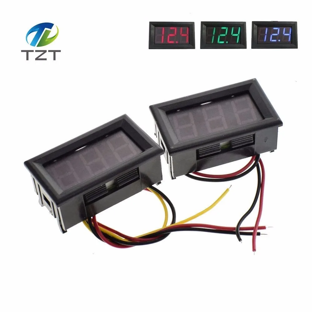 

0.56 Inch Mini Red Green Blue LED Display Panel Voltage Meter Voltmeter Home Use Voltage 3 Three Digital DC 4.5V 30V 2 / 3 Wires