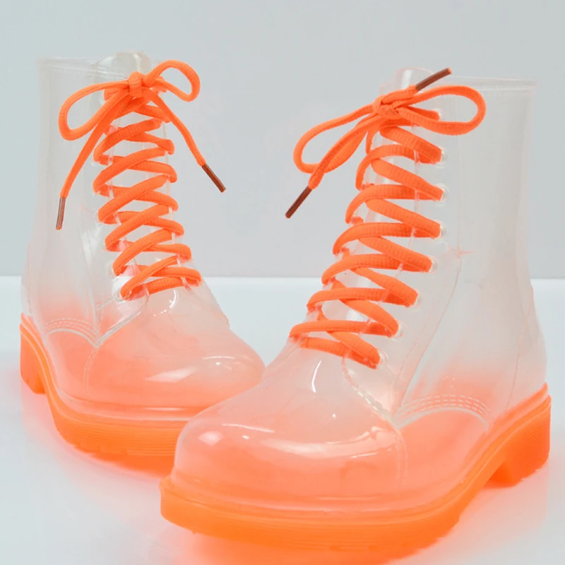 

All Reason Women Rainboots New Fashion Transparent Flat With Boots Waterproof  Lace-up Outdoor Women Shoes l166 65