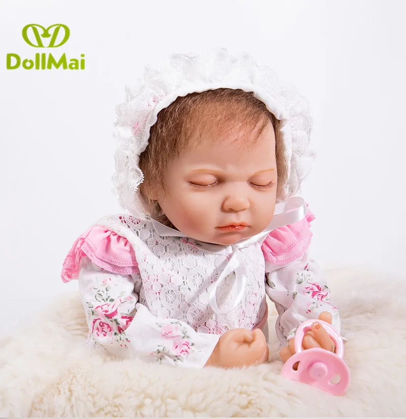 

DollMai reborn girl dolls 53cm soft Silicone Reborn Baby Doll Toys real Baby alive dolls Birthday Gift bebe bonecas
