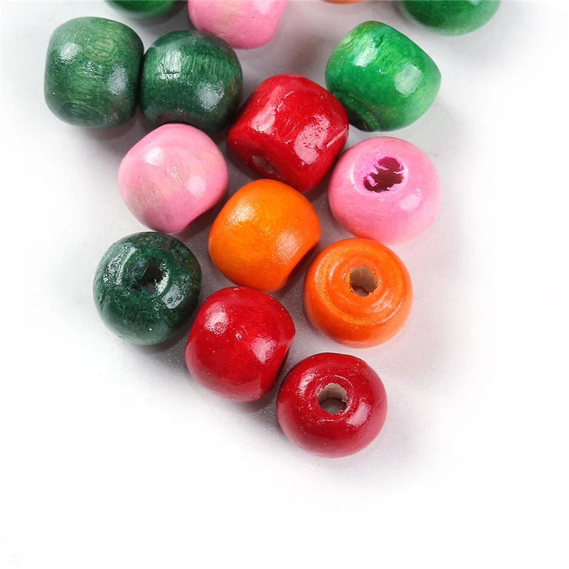 

DoreenBeads 500 Mixed Dyed Round Wood Spacer Beads 10x9mm (B13665), yiwu