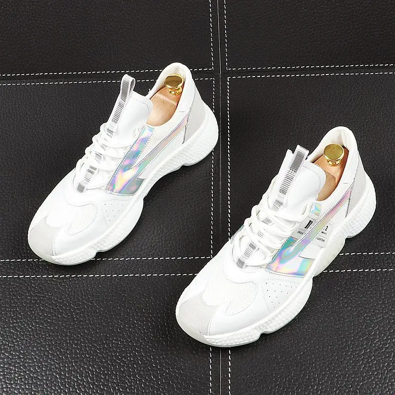 Fashion Men Miked colors comfortable flats thick bottom Shoes skateboard Man Trending Leisure Shoes web celebrity zapatos hombre
