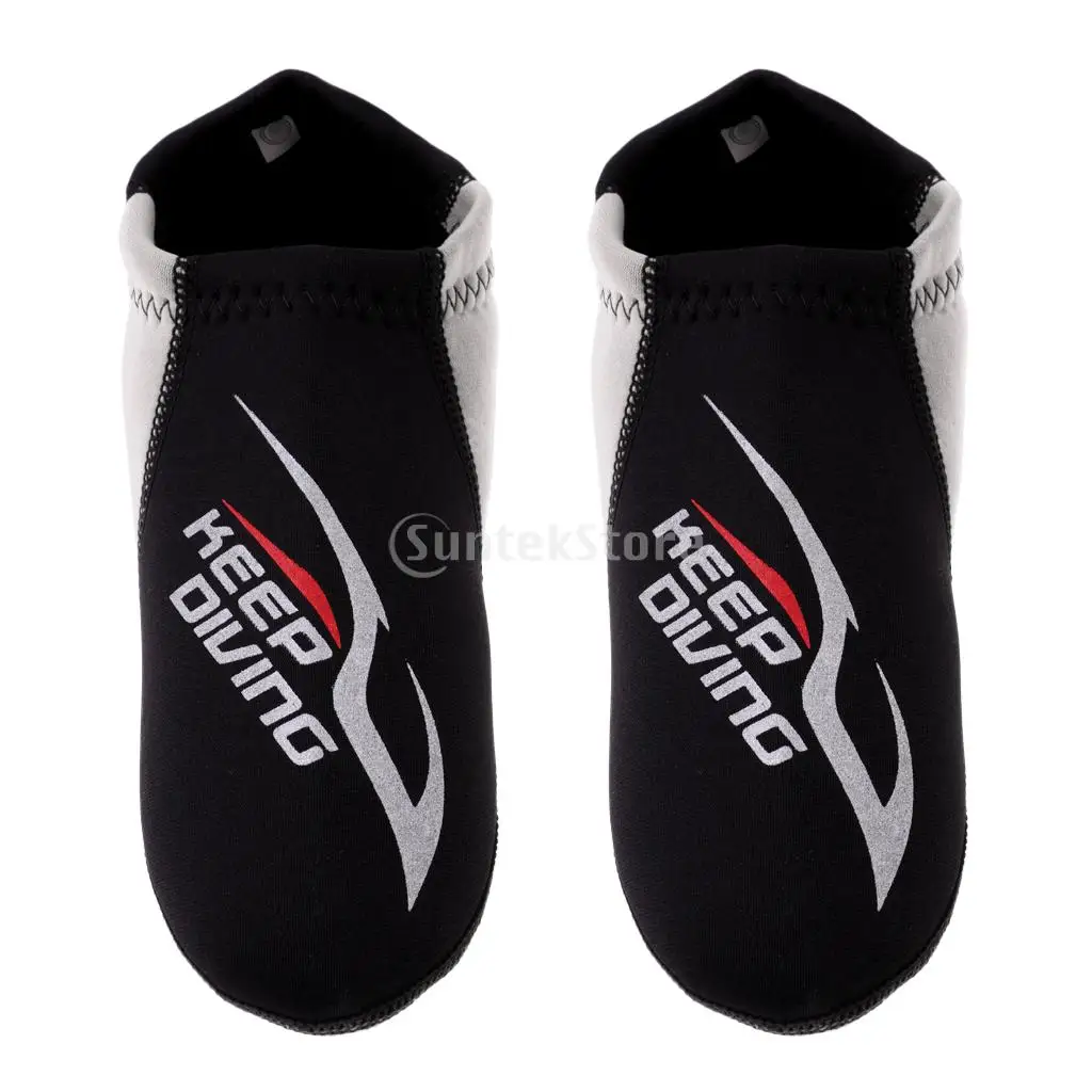 3mm Neoprene Scuba Diving Warm Socks Beach Swimming Surfing Snorkeling Kayak Water Sports Shoes Boots Equipment XS-XL Gray Black