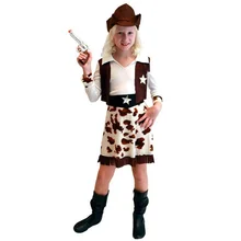 Стиль, западный ковбой для девочек, костюм для косплея, тонкая ковбойская одежда, цельный+ пояс+ ковбойская шляпа