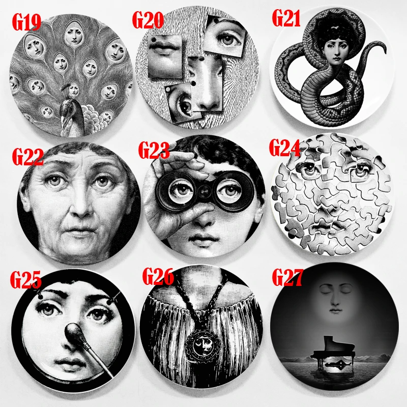 Tanie Stylu MILAN goregous rzadkie Fornasetti płyty nordic styl ściany wiszące dekoracyjne danie kreatywny ceramiczne artystyczne craft decor