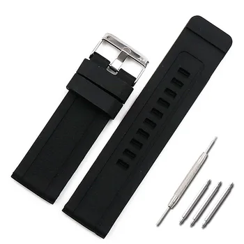 

Watch accessories 24mm silicone strap men's pin buckle sports waterproof rubber strap female bracelet men watch band