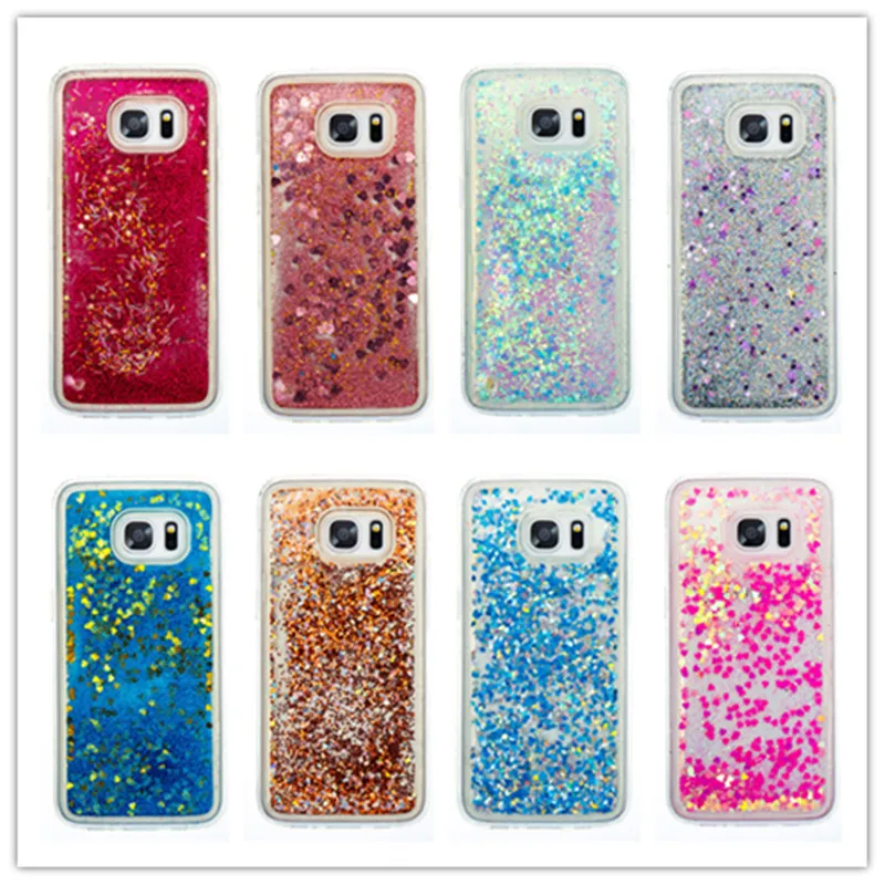 

CHANYAOZY Case For Samsung Galaxy S6 S6 edge S5 Love Heart Stars Glitter Dynamic Liquid Quicksand Soft TPU Phone Back Cover