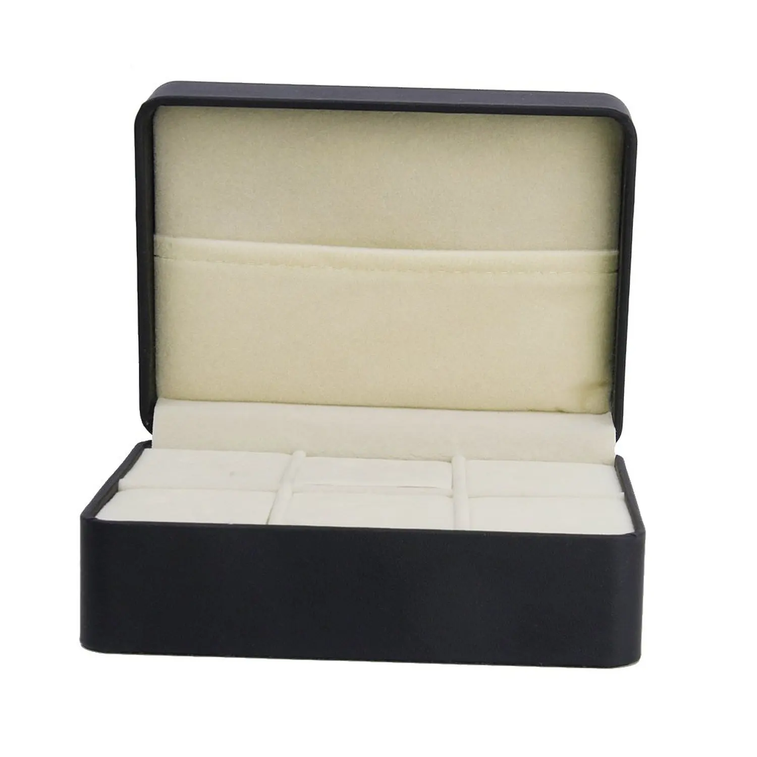 

1 pcs Jewelry Box Tie-Down Black Cufflinks Memory Box Case with 6 Slots