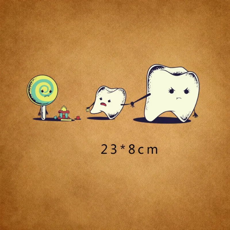 

Children Brush Its Teeth Baby Stickers Heat Transfer Hot Press Ironing Pyrograph Paper iron On Washable T-shirt Patches