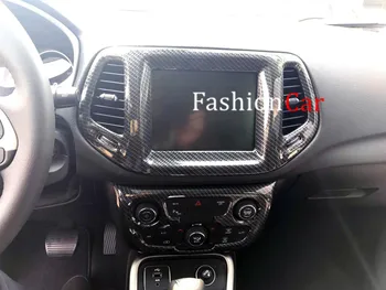 

Fit for Jeep Compass 2017-2019 Car Interior Accessories ABS Matte/Carbon Console GPS Navigation Panel Cover Trim 1pcs