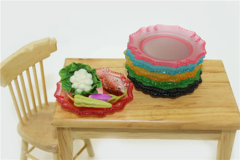 

1:12 dollhouse miniature Mini Matte Fruit tray doll accessories toy for forest animal collectible Gift