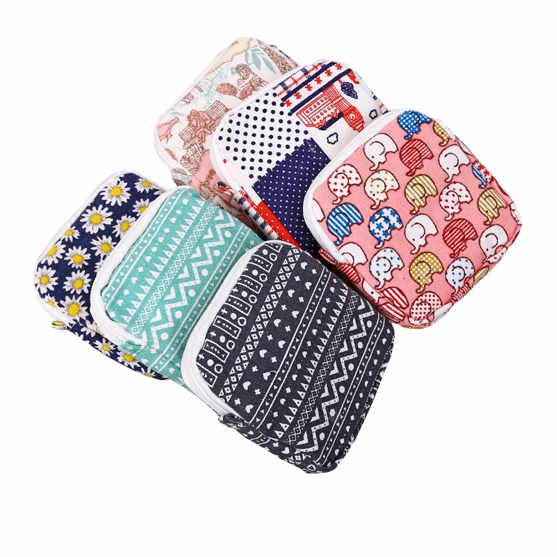 

1PC Cute Cartoon Canvas Bead Rhinestone Button Storage Bags Portable Clothing DIY Sewing Embroidery Tool Supplies Storage Pouch