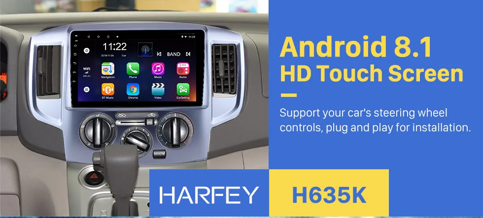 Flash Deal Harfey 9 Inch Android 8.1 Car Multimedia Player Radio For 2009-2016 NISSAN NV200 2Din GPS Navigation Auto Stereo Head Unit 0