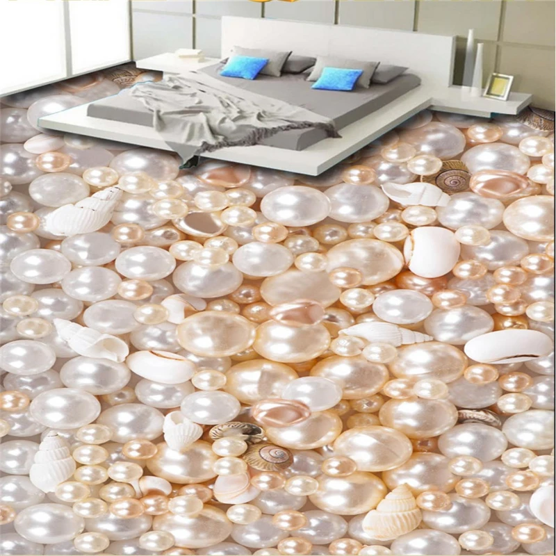 Beibehang Customize any size mural wallpaper 3D three-dimensional 3d flooring European pearl shell Photo self-adhesive wallpaper вставка navarti agatha inserto shell pearl 14x14 см