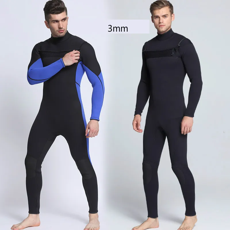 

Manadi 3mm spot new chain front zipper diving suit surf suit men chloroprene rubber snorkeling suit