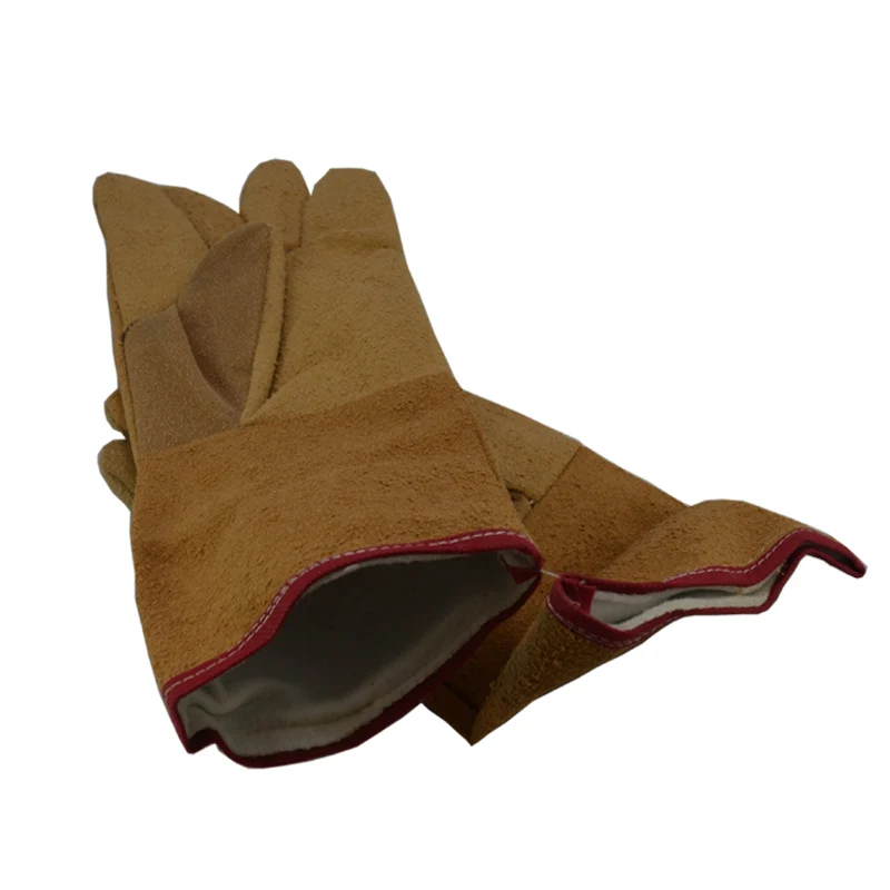 yellow welding gloves