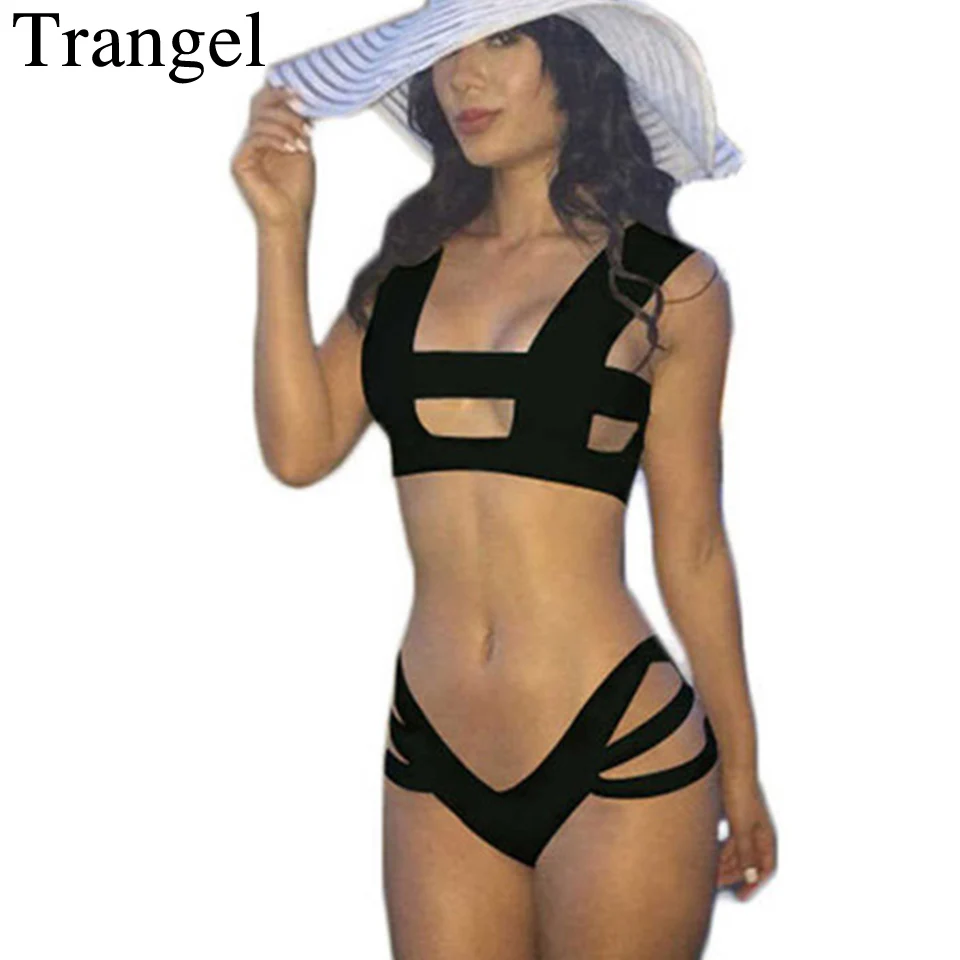 

Trangel Bikini Brazilian Strappy Swimwear Women High Waist Swimsuit Cut out Bathing Suits Biquini Moda Praia Feminina