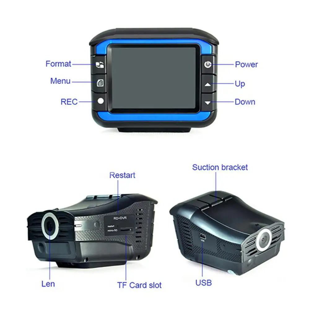 Антилазерный автомобильный радар-детектор, видеорегистратор, Автомобильный видеорегистратор, видеорегистратор, 140 градусов, Dashcam HD 720 P, поддержка голоса на английском и русском языках