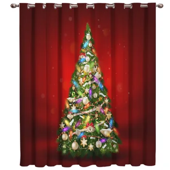 

Merry Christams Tree Window Treatments Curtains Valance Window Curtains Dark Curtain Lights Bathroom Bedroom Curtains Outdoor