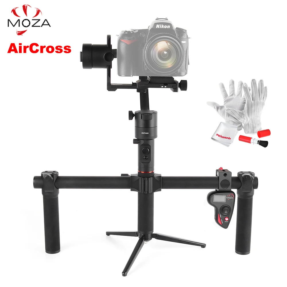 

MOZA AirCross 3 Axis Stabilizer Dual Handheld Gimbal Handle Wireless Remote 1.8KG for Sony A7 Panasonic GH5 Mirrorless VS Zhiyun
