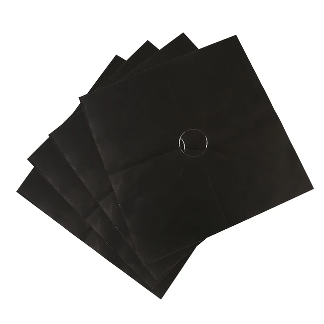 Honana 4PCS Kitchen Reusable Aluminum Foil Gas Stove Burner Cover Protector Liner Clean Mat Pad