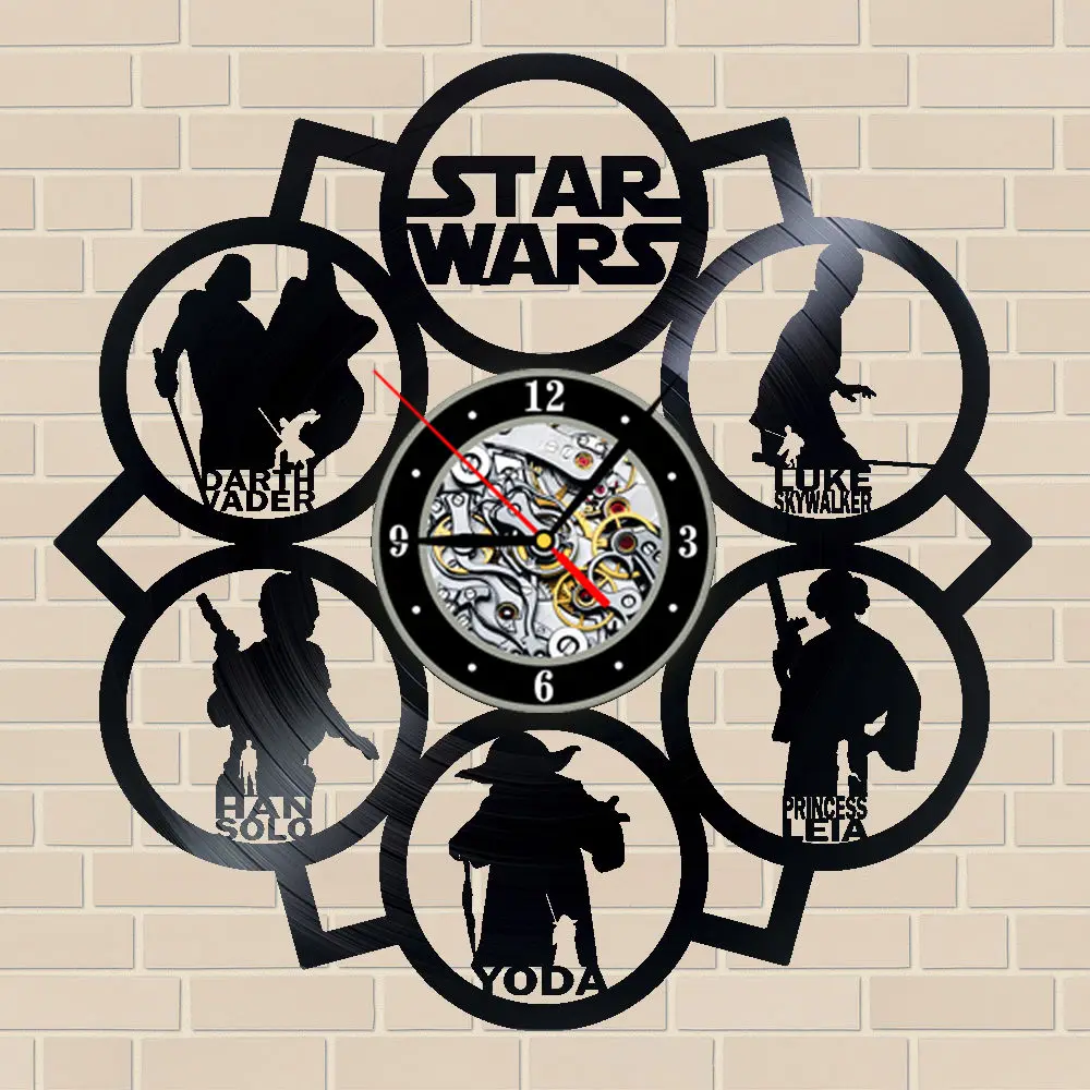 Star Wars Art Vinyl Wall Clock Gift Room Modern Home Record Vintage Decoration 12