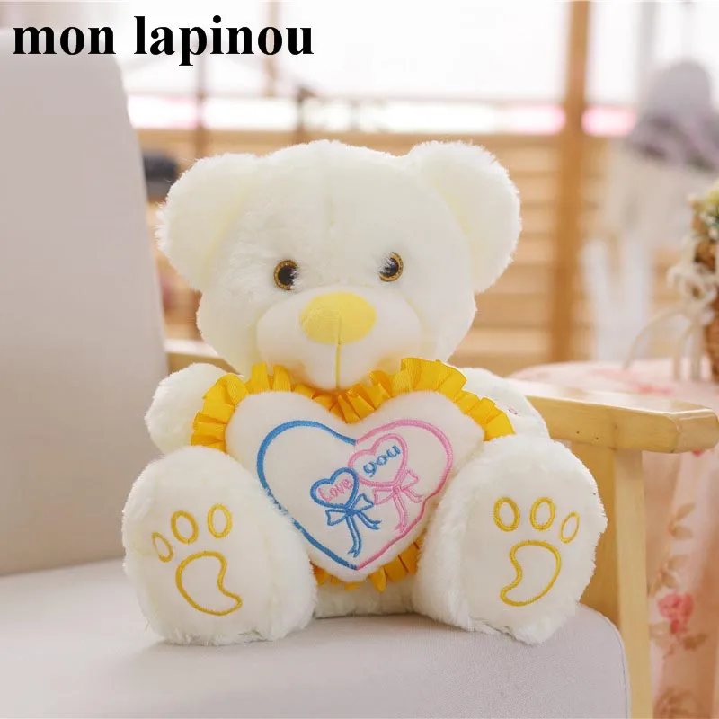 Светодиодный плюшевый медведь 25 см 30 см красочные светящиеся Teddy Bear световой плюшевые игрушки для детей на день рождения Рождество для детей и ее