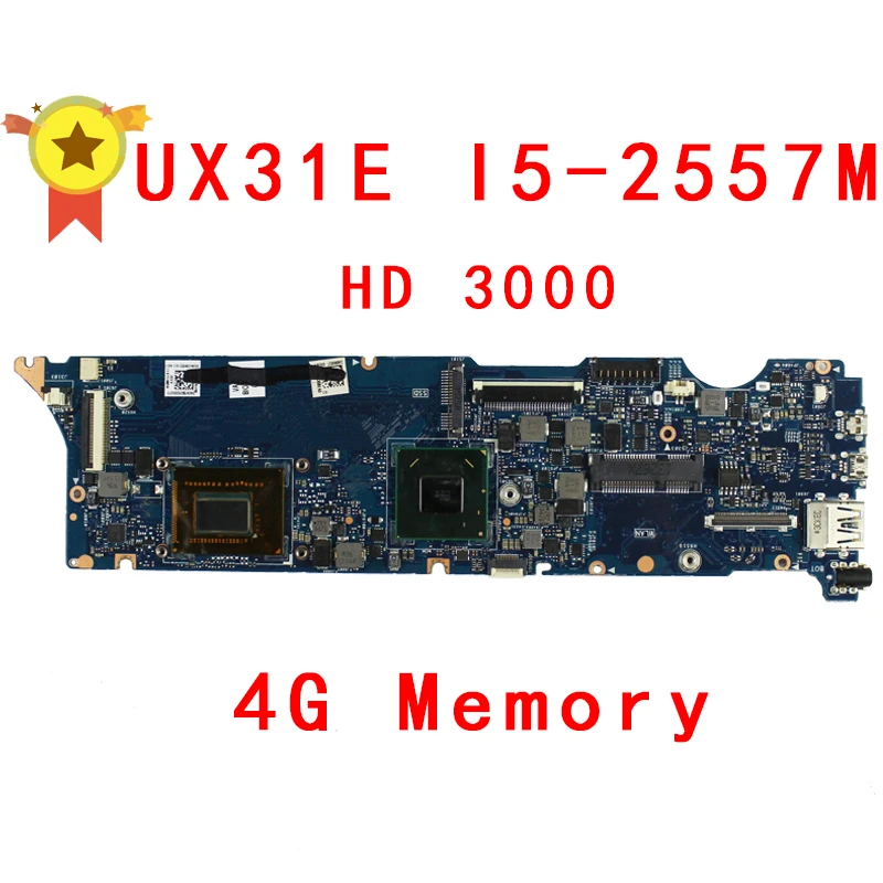 For Asus UX31E font b Laptop b font motherboard with i5 2557M 2 3Ghz CPU 4GB