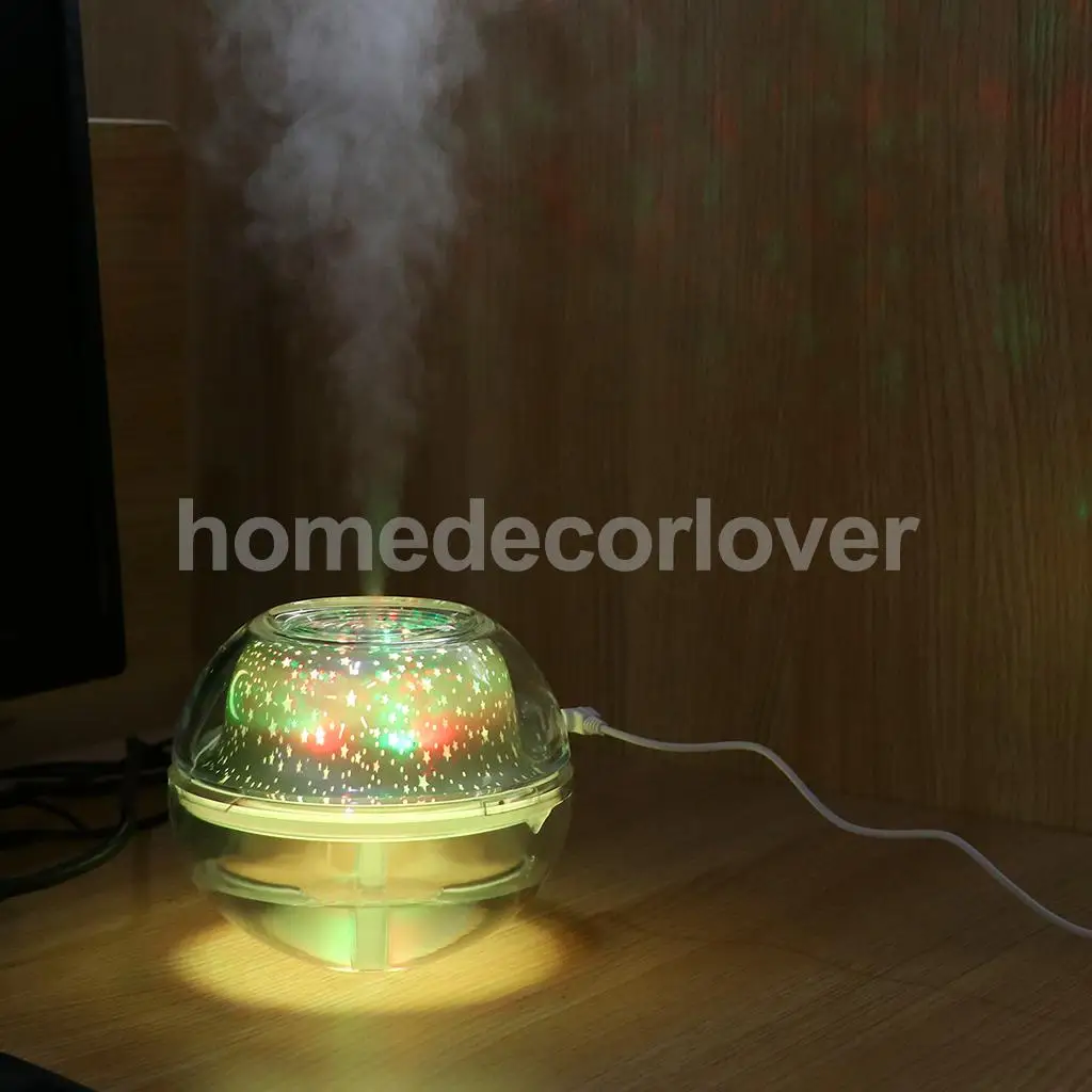 Star Moon Projection Lamp Silent Humidifier with LED Night Light for Kids Bedroom