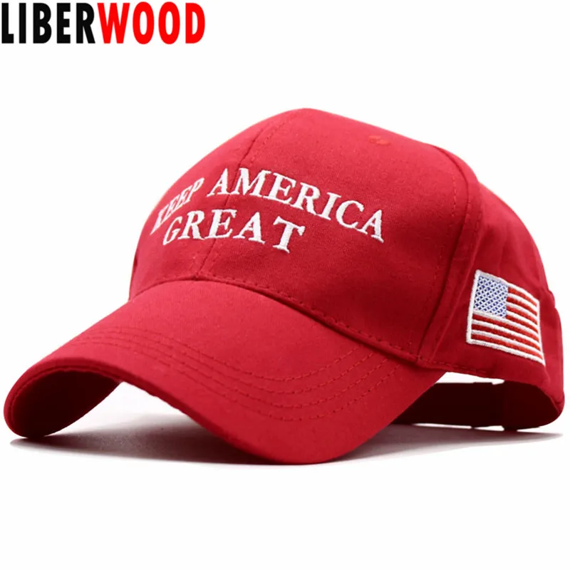 LIBERWOOD 2020 г. Дональд Трамп Красная шапка для повторных выборов большая вышивка США