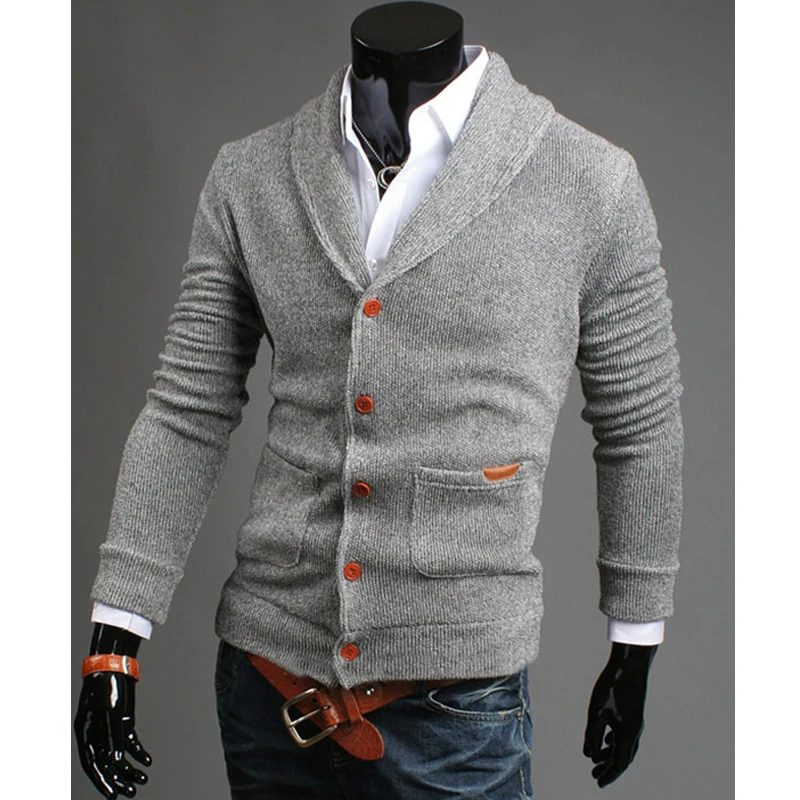 Мужской облегающий трикотажный пуловер с v-образным вырезом, джемпер, свитер с длинным рукавом, однотонный топ, куртка, пальто, Осень-зима, стрейчевый мужской свитер