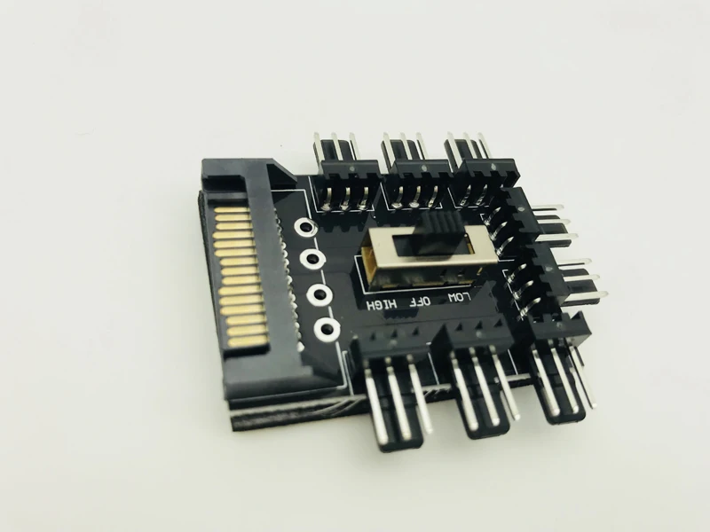 SATA 1 to 8Multi Way Splitter Cooler Cooling Fan Hub PC Computer 3pin 12V Power Socket PCB Adapter Power Supply for BTC Mining