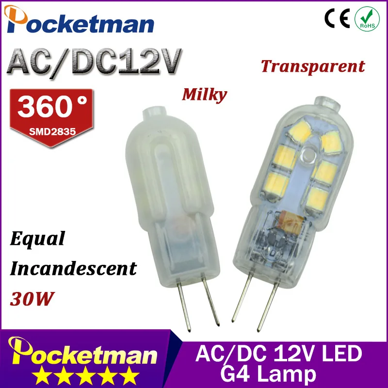

G4 LED Lamp 3W AC 220V SMD2835 Lampada LED G4 Bulb Milky/Transparent 360 Beam Angle Lights Replace Halogen 30W Mini G4