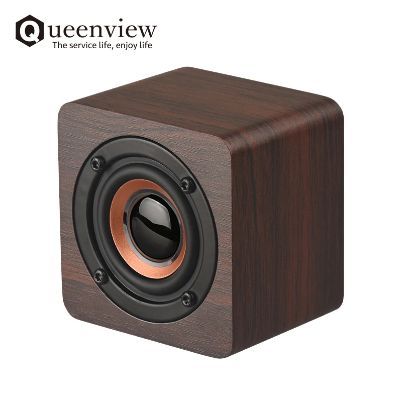 Queenview Wooden Wireless Bluetooth Speaker Mini Portable HiFi Speakers Strong Bass caixa de som Soundbar Music Soundbox Altavoz |