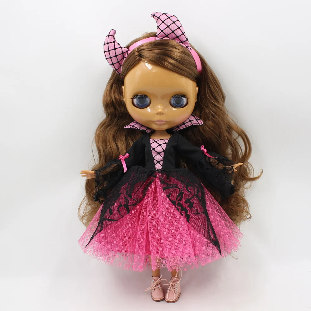 

Blyth 1/6 Doll Halloween Pink Lace Suit with Devil Hair Band ICY Licca Free Shipping