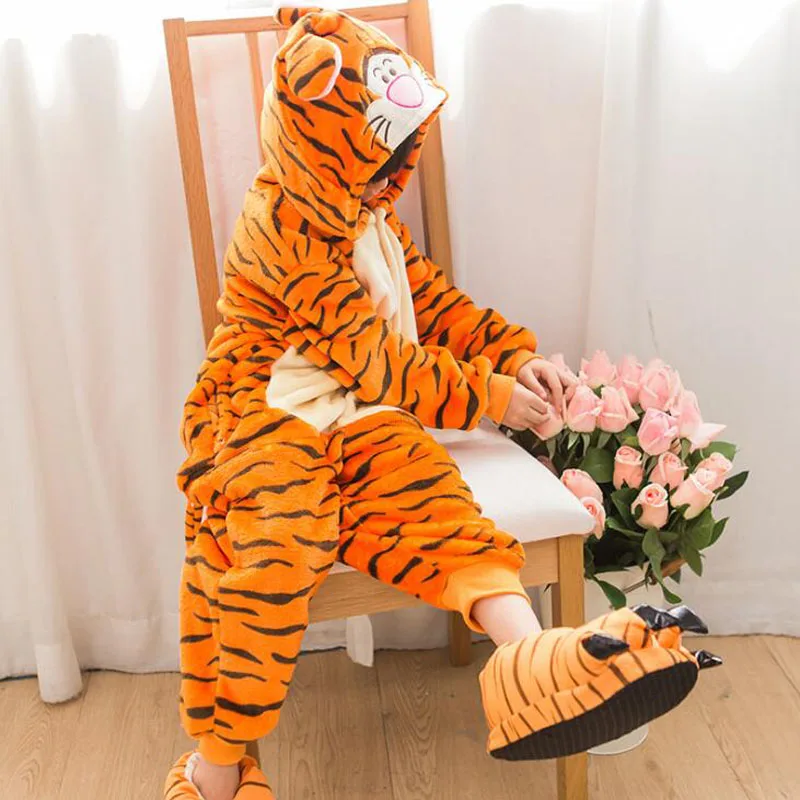 

Kid Tiger Cosplay Kigurumi Onesies For Girl Boys Fantasia Child Anime Sleepwear Jumpsuit Funny Loose Party Cartoon Costume Warm