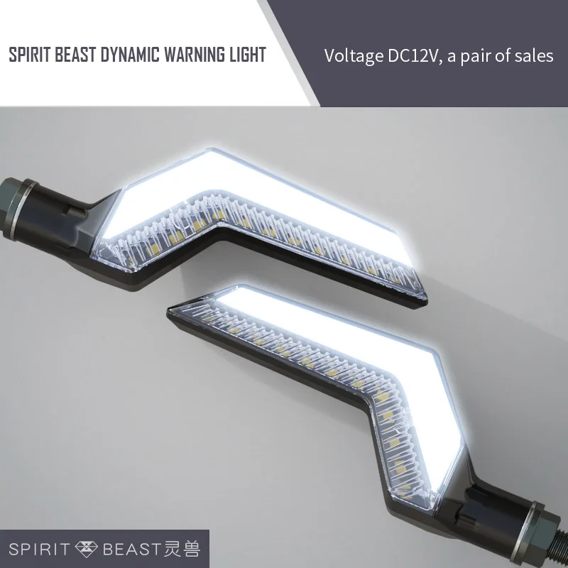 Spirit beast СВЕТОДИОДНЫЙ Воды указатель поворота модифицированные аксессуары 12V Выделите сигнальные огни cfmoto мотоцикл универсальный индикатор - Цвет: White