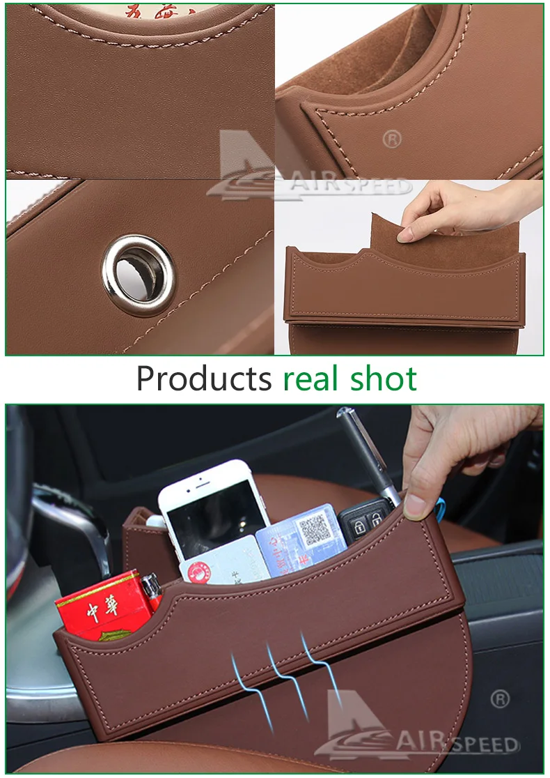 Leather Car Seat Crevice Storage Box Gap Organizer for Volvo XC90 S60 V70 XC60 S80 V50 V40 XC70 S40 Car Accessories  (7)