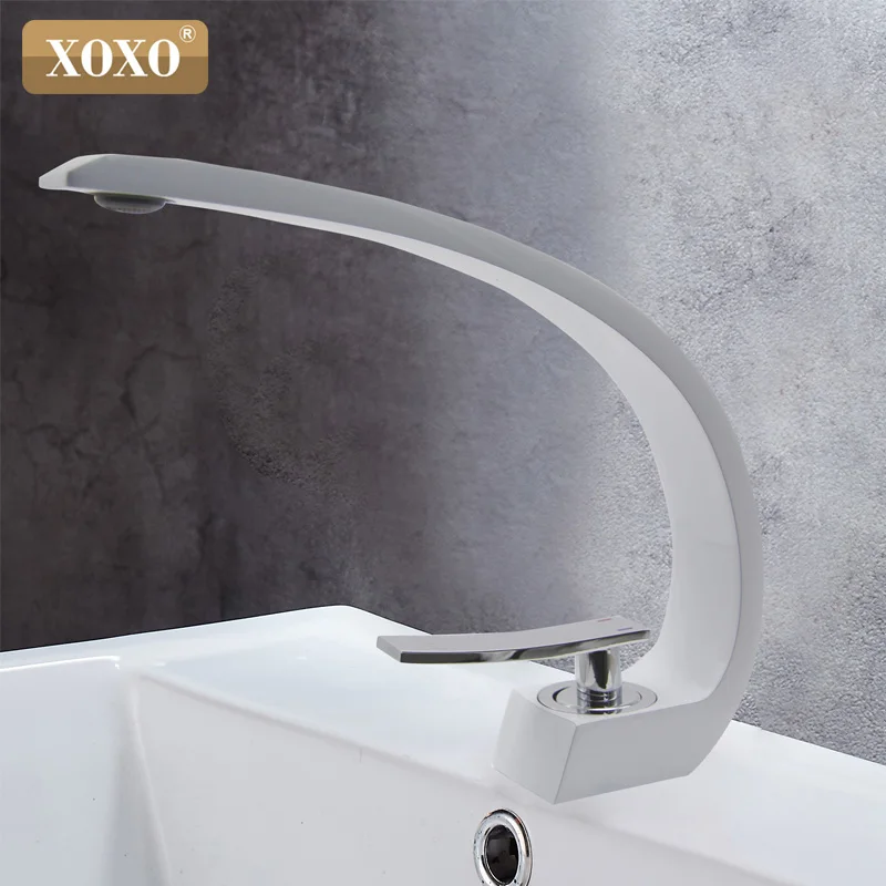 XOXO смеситель для раковины, Современный Смеситель для ванной комнаты, латунный кран для умывальника с одной ручкой и одним отверстием, элегантный кран для ванной комнаты 83006