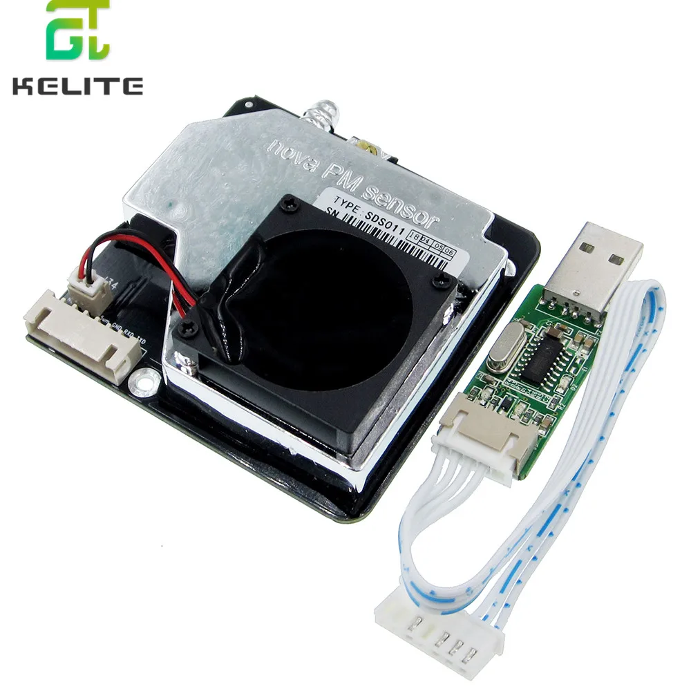 Comprar Sensor Nova PM SDS011 láser de alta precisión pm2.5 Módulo sensor de detección de calidad del aire súper sensores de polvo, salida digital