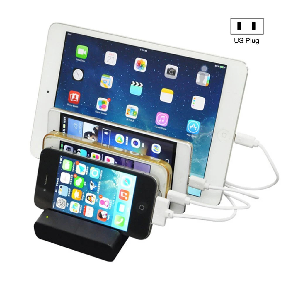 USB متعدد المنافذ محطة شحن حامل لسطح المكتب كسول الهاتف المحمول شاحن قاعدة 4 ميناء شاحن لسطح المكتب حوض ل هاتف لوحي