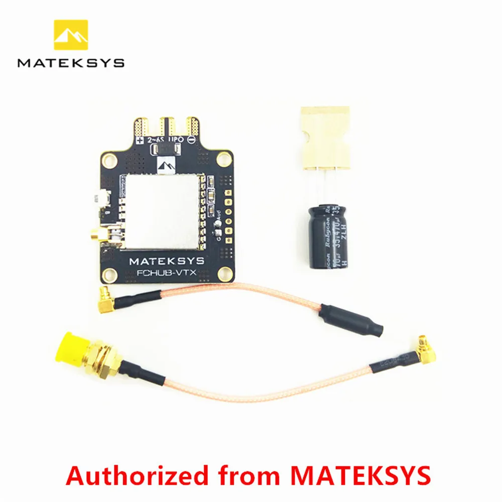Mateksys FCHUB-VTX 6-27V PDB 5V1A BEC w 5.8G 40CH 25200500mW Switchable Video Transmitter Matek for RC FPV Racing Multirotor-01 (1)