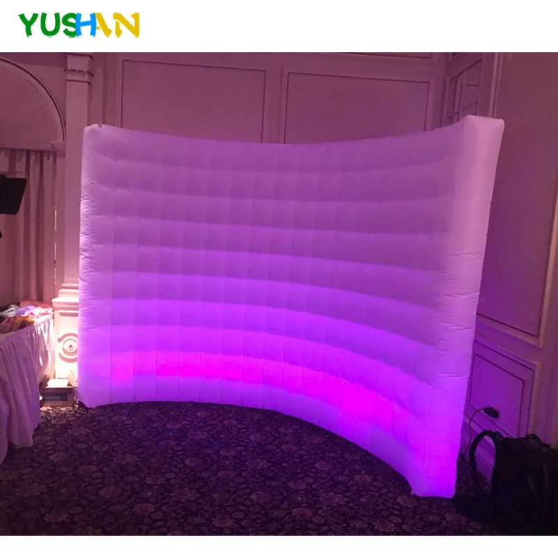 

3m White Inflatable Photo booth wall Backdrop stand photography use inflatable led wall light with Inner air Blower For Parties