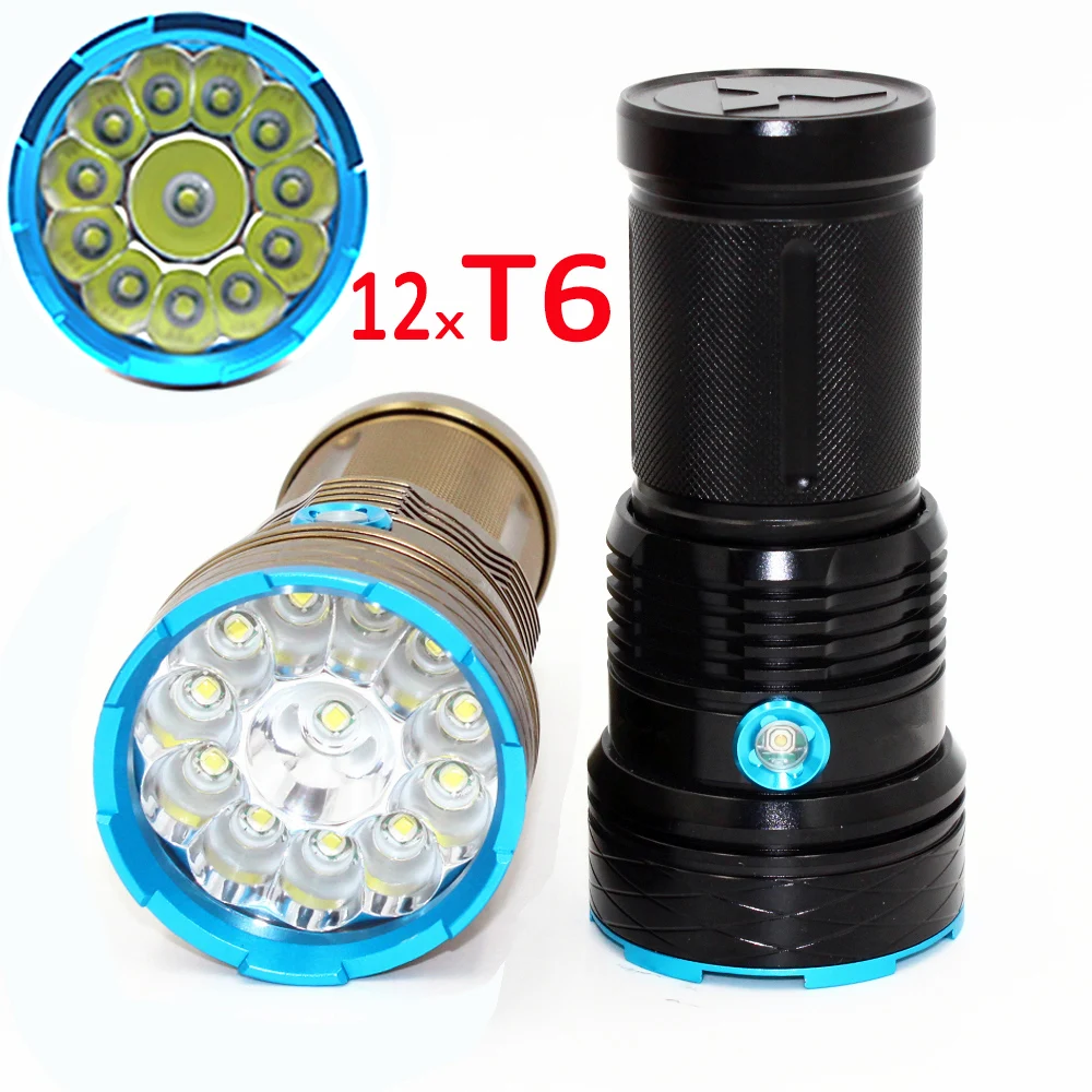

12000 Lumens Flashlight Super Bright Torch 12 x XML T6 LED Hunting Fishing Lamp for biking camping home repairing