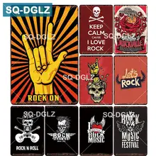 [SQ-DGLZ] Рок-н-ролл металлический знак бар Настенный декор рок-н-оловянный знак винтажные металлические знаки домашний декор живопись таблички художественный плакат