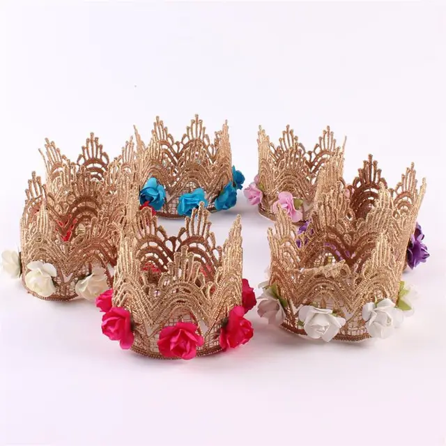 Girls Cute Gold Crown Headband